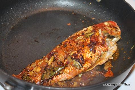 making-pan fried red snapper
