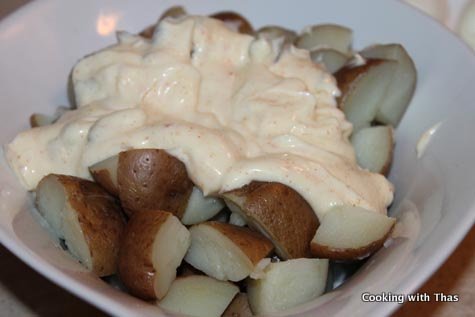 making potato salad
