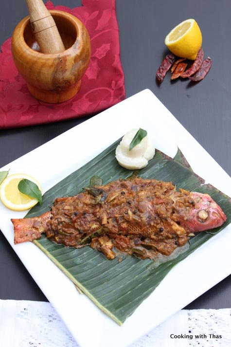 pan fried whole red snapper