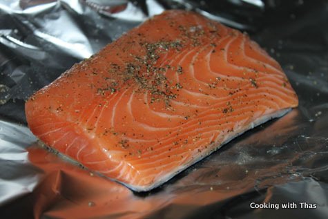 making-baked salmon