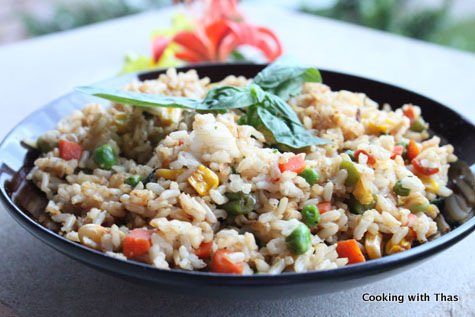 basil-fried brown-rice