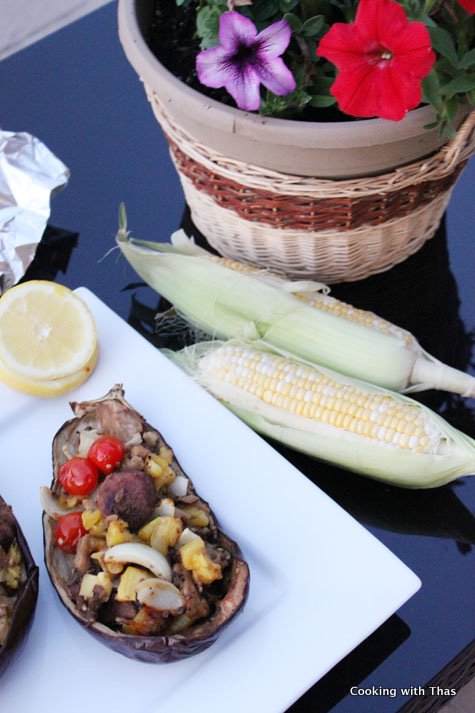 grilled-pineapple eggplant beef stew
