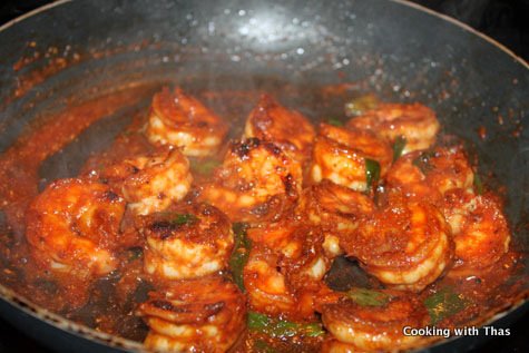 making tomato shrimp
