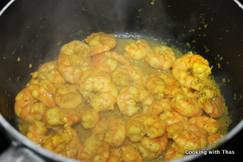 cooking shrimp