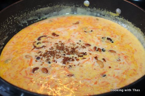 making carrot payasam