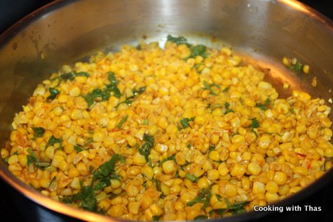 making corn masala