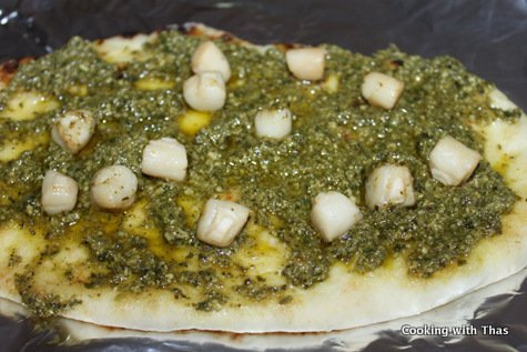 baked pesto naan