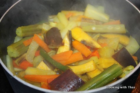 cooking veggies
