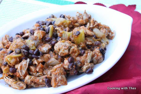 chicken with beans and salsa