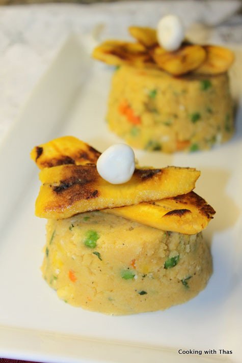 veggie and feta polenta