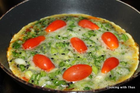 making asian omelete