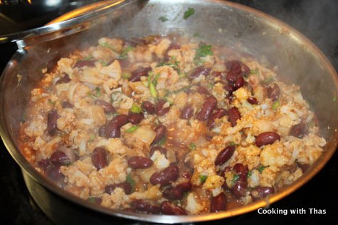 making cauliflower stuffing