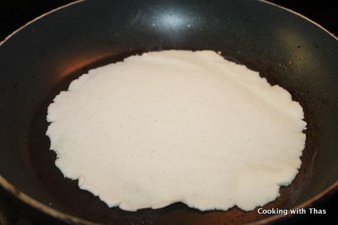 making homemade taco shells