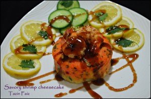 Savory shrimp cheesecake