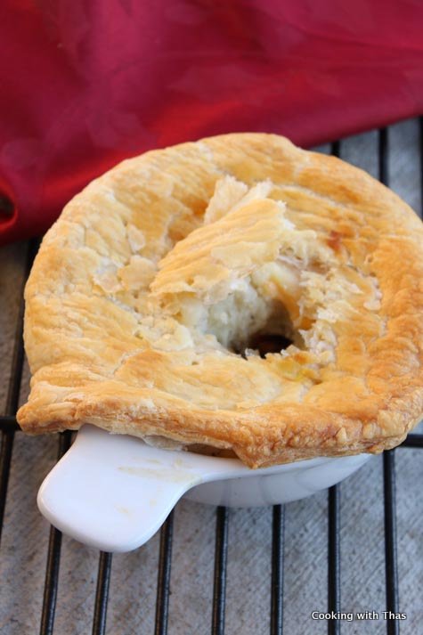 chicken pot pie with puff pastry