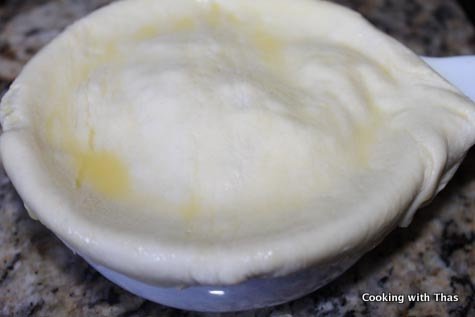 making chicken pot pie