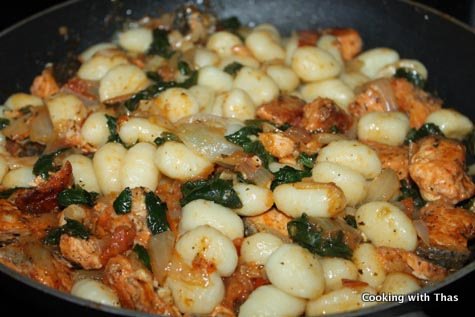 parmesan salmon with gnocchi