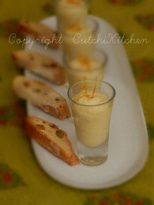 Pistachio Cream Shots with Biscotti