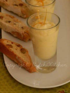 Pistachio Cream Shots with Biscotti