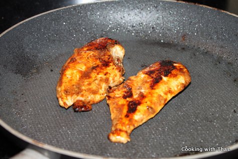 pan fried chicken in dates-sauce