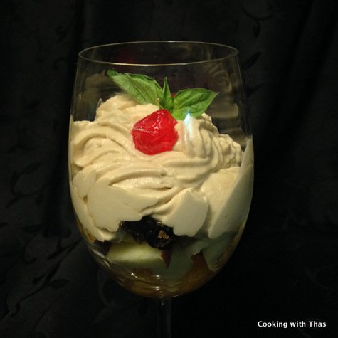 Cappuccino mousse and fruits