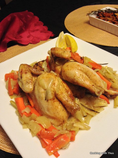 Roasted cornish hen