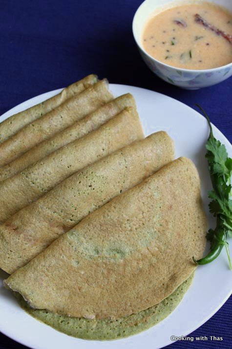pessarattu or mung bean crepes