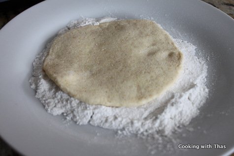 dipping in rice flour