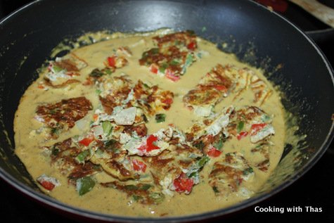 after adding omelette to korma