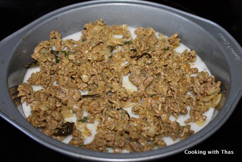 layering beef masala