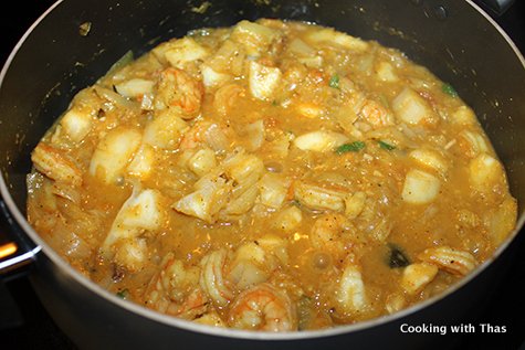 shrimp roast combined with tapioca
