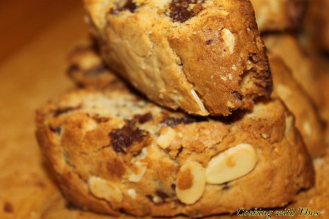 chocolate almond coconut biscotti