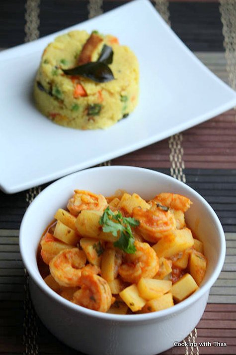 easy shrimp and potato curry