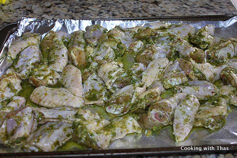cilantro-mint marinated chicken wings