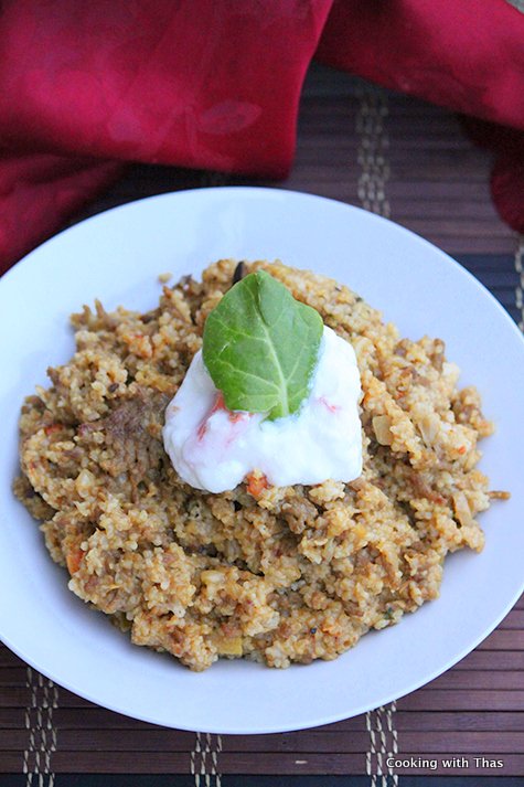 ground beef with cracked wheat