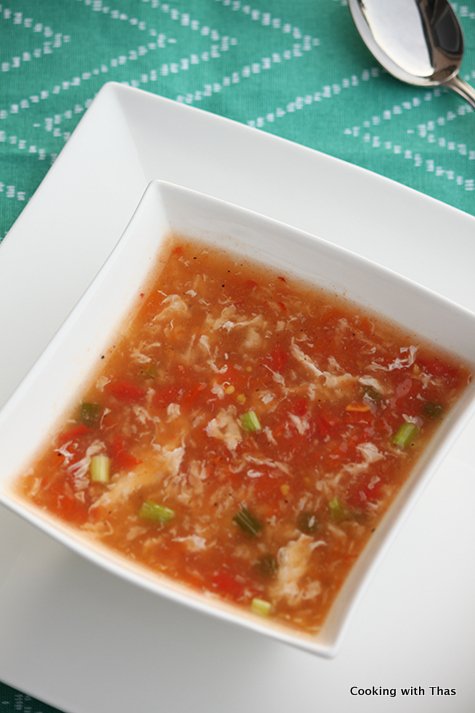 Chicken Tomato egg drop soup