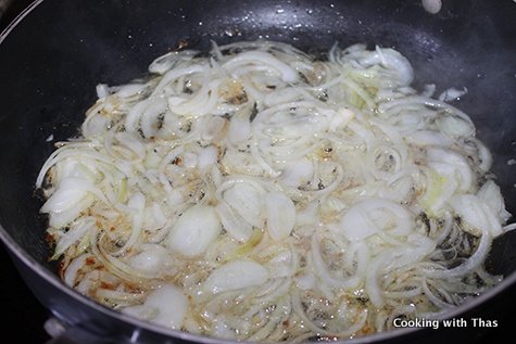 frying onions