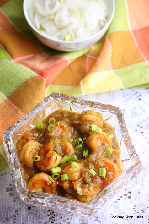 shrimp- in mint cilantro sauce