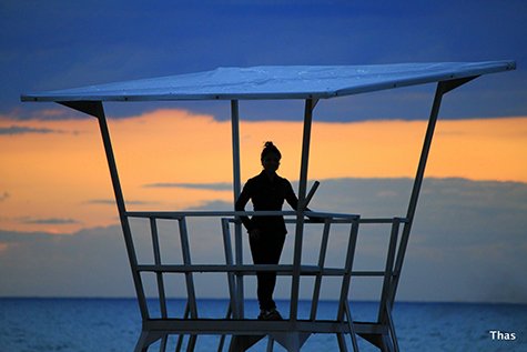 Thas enjoying sunset
