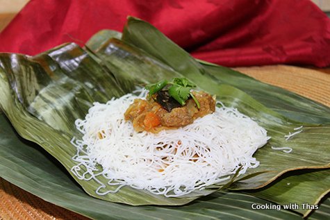 Beef-stuffed Idiyappam