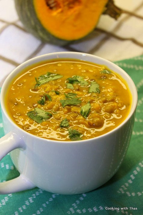 green lentil and squash soup