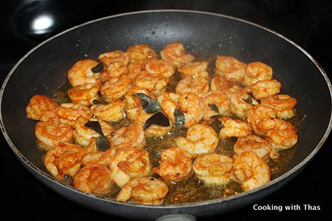 frying shrimp