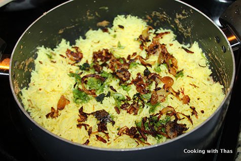 layered with fried onions